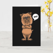 Brussels Griffon Bruxellois Dog Gift Kaart (Gele Bloem)