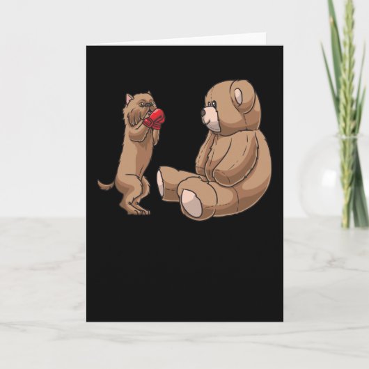 Brussels Griffon Bruxellois Hond & knuffeldier Kaart (Voorkant)