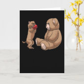 Brussels Griffon Bruxellois Hond & knuffeldier Kaart (Gele Bloem)