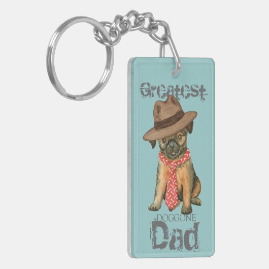Brussels Griffon Dad Sleutelhanger (Voorkant Links)