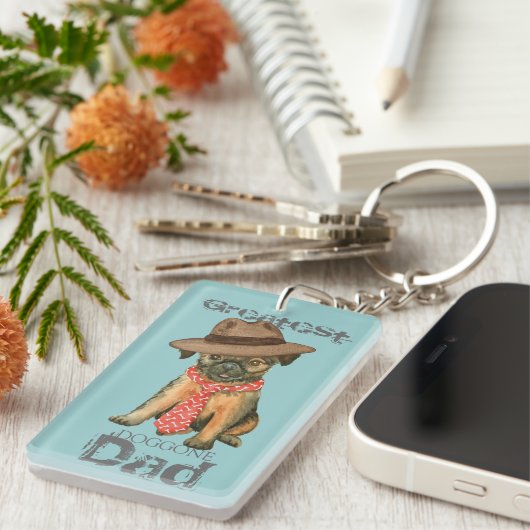 Brussels Griffon Dad Sleutelhanger (Voorkant Rechts)