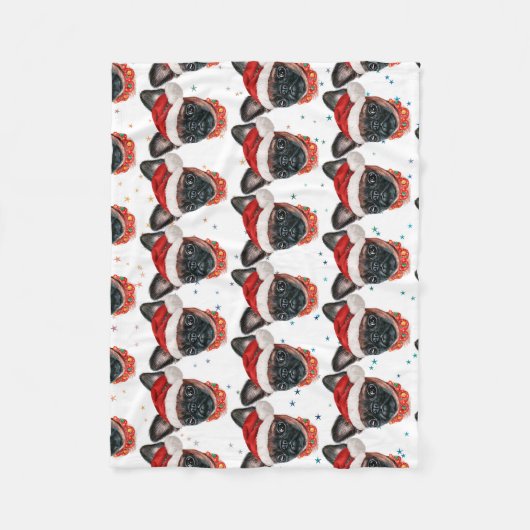 Brussels Griffon Dog Breed Christmas Fleece Deken (Voorkant)