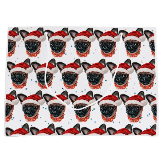 Brussels Griffon Dog Breed Christmas Groot Cadeauzakje (Voorkant)