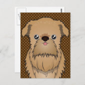 Brussels Griffon Dog Cartoon Paws Briefkaart (Voorkant / Achterkant)