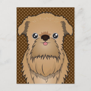 Brussels Griffon Dog Cartoon Paws Briefkaart