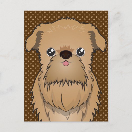 Brussels Griffon Dog Cartoon Paws Briefkaart (Voorkant)