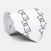 Brussels Griffon Dog Cartoon Stropdas (Opgerold)