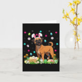 Brussels Griffon Dog Easter Egg Hunt Bunny Ear Hap Kaart (Gele Bloem)