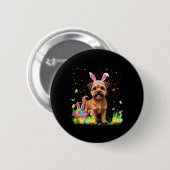 Brussels Griffon Dog Easter Egg Hunt Bunny Ear Hap Ronde Button 5,7 Cm (Voorkant /achterkant)