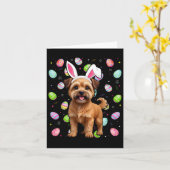 Brussels Griffon Dog Happy Easter Egg Hunt Bunny E Kaart (Gele Bloem)