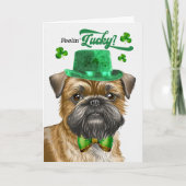 Brussels Griffon Dog Lucky St Patrick's Day Feestdagen Kaart (Voorkant)