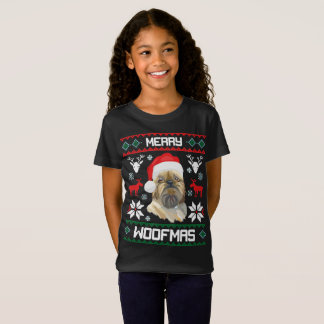 Brussels Griffon Dog Merry Woofmas Shirt voor kers