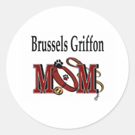 Brussels Griffon Dog MOM Ronde Sticker