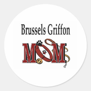 Brussels Griffon Dog MOM Ronde Sticker