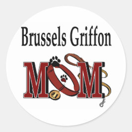 Brussels Griffon Dog MOM Ronde Sticker