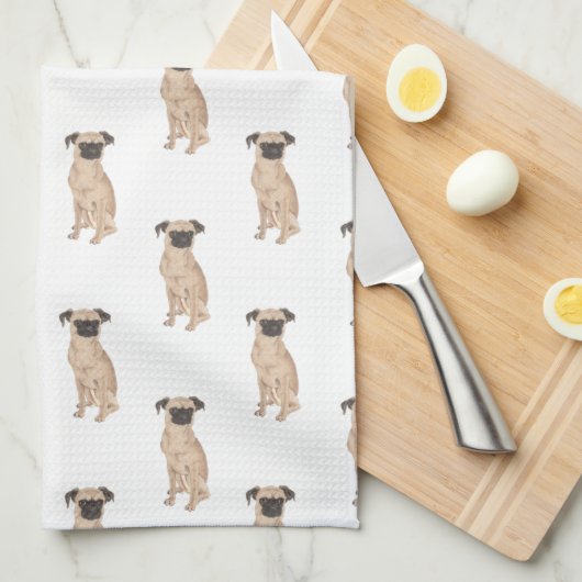 Brussels Griffon Dog Pattern Theedoek (Quarter Fold)