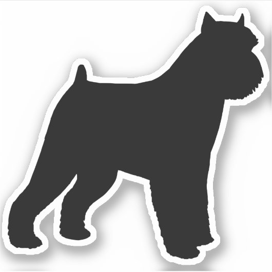 Brussels Griffon Dog Silhouette Vinyl Sticker (Voorkant)