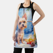 Brussels Griffon Frosted Window Christmas Art Schort (Insitu)