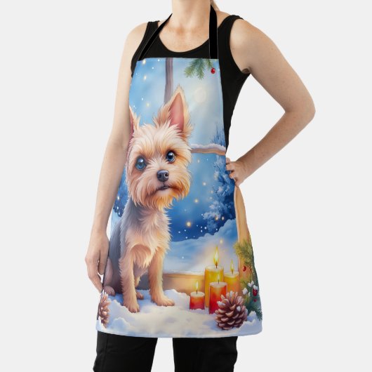 Brussels Griffon Frosted Window Christmas Art Schort (Insitu)