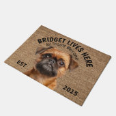Brussels Griffon gepersonaliseerd huisdier Deurmat (Schuin)