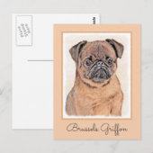 Brussels Griffon gladde schilderijen originele hon Briefkaart (Voorkant / Achterkant)