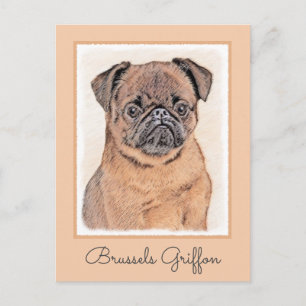 Brussels Griffon gladde schilderijen originele hon Briefkaart