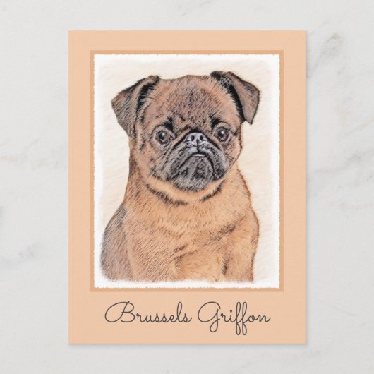 Brussels Griffon gladde schilderijen originele hon Briefkaart (Voorkant)