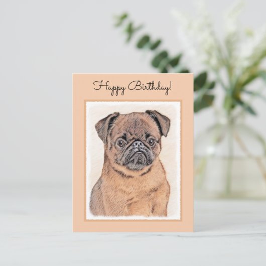 Brussels Griffon gladde schilderijen originele hon Briefkaart (Staand voorkant)