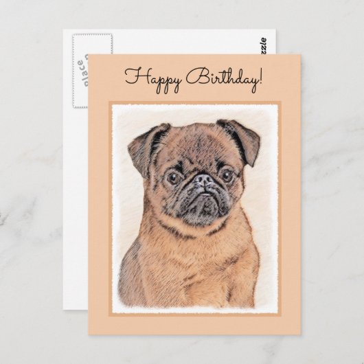 Brussels Griffon gladde schilderijen originele hon Briefkaart (Voorkant / Achterkant)