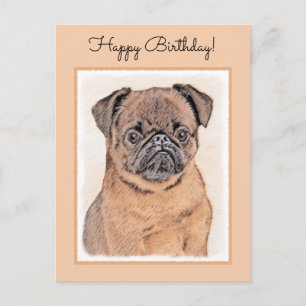 Brussels Griffon gladde schilderijen originele hon Briefkaart