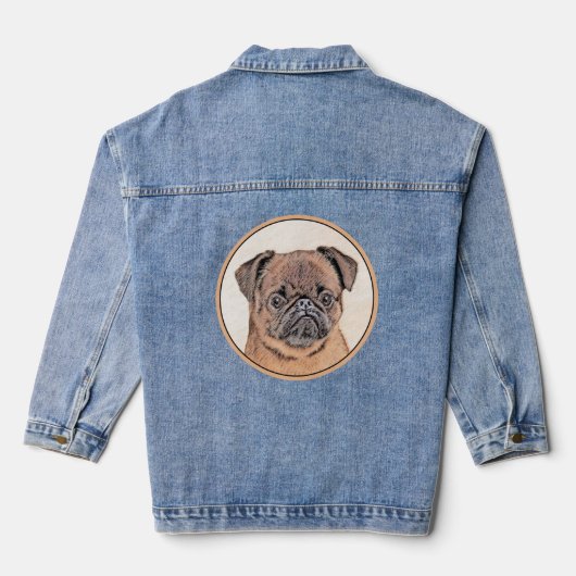 Brussels Griffon gladde schilderijen originele hon Denim Jacket (Achterkant)