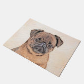 Brussels Griffon gladde schilderijen originele hon Deurmat (Schuin)