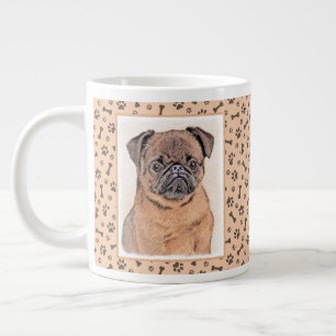 Brussels Griffon gladde schilderijen originele hon Grote Koffiekop