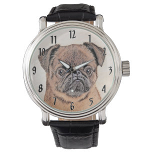 Brussels Griffon gladde schilderijen originele hon Horloge