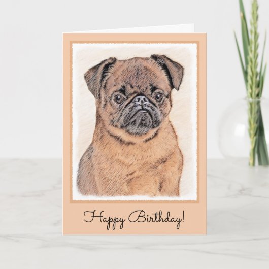 Brussels Griffon gladde schilderijen originele hon Kaart (Voorkant)