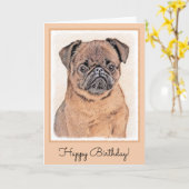 Brussels Griffon gladde schilderijen originele hon Kaart (Gele Bloem)