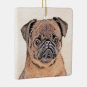 Brussels Griffon gladde schilderijen originele hon Keramisch Ornament (Rechts)