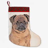 Brussels Griffon gladde schilderijen originele hon Kleine Kerstsok (Voorkant)