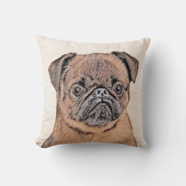 Brussels Griffon gladde schilderijen originele hon Kussen (Voorkant)