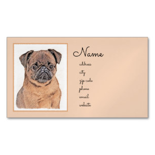 Brussels Griffon gladde schilderijen originele hon Magnetisch Visitekaartje