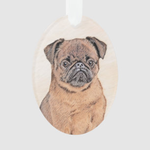 Brussels Griffon gladde schilderijen originele hon Ornament