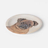 Brussels Griffon gladde schilderijen originele hon Papieren Bordje (Gekanteld)