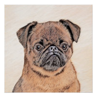 Brussels Griffon gladde schilderijen originele hon