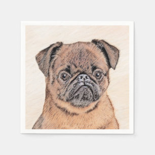 Brussels Griffon gladde schilderijen originele hon Servet