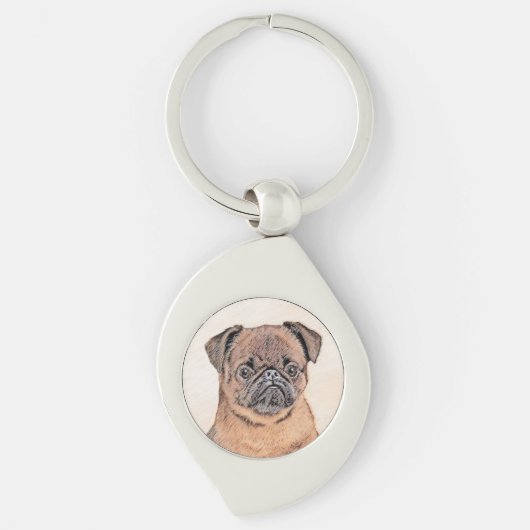Brussels Griffon gladde schilderijen originele hon Sleutelhanger (Voorkant)