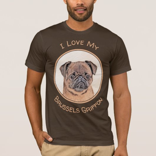 Brussels Griffon gladde schilderijen originele hon T-shirt (Voorkant)