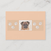 Brussels Griffon gladde schilderijen originele hon Visitekaartje (Achterkant)