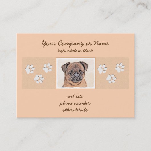 Brussels Griffon gladde schilderijen originele hon Visitekaartje (Voorkant)