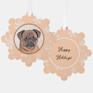Brussels Griffon Gladde Schildering Originele Hond Ornament Kaart
