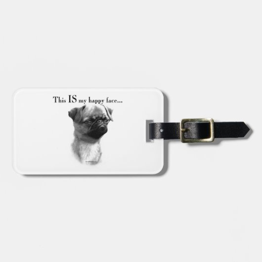 Brussels Griffon Happy Face Bagagelabel (Voorkant horizontaal)